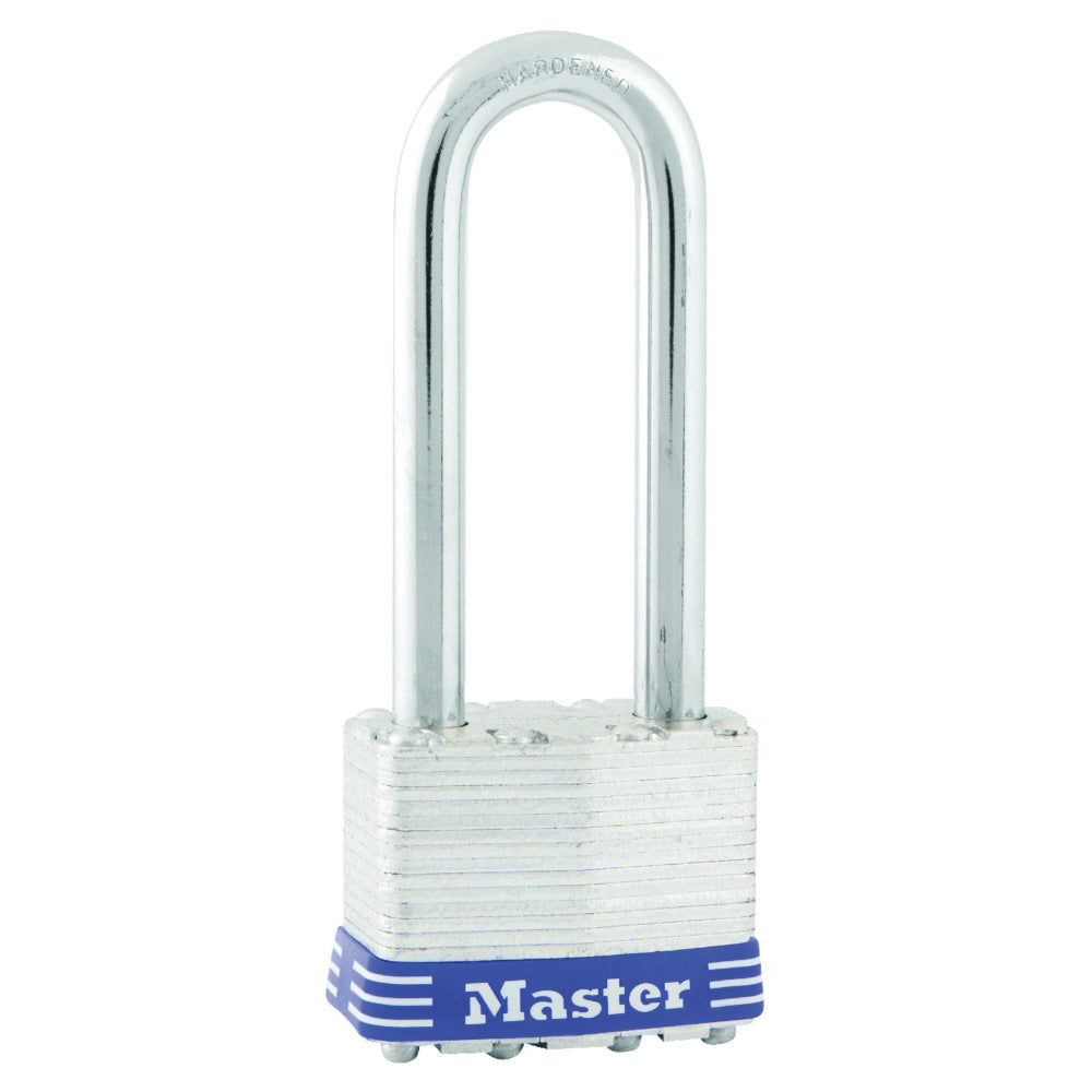 Master Lock 1DLJ Padlock, Keyed Different Key, 5/16 in Dia Shackle, 2-1/2 in H Shackle, Steel Shackle, Steel Body