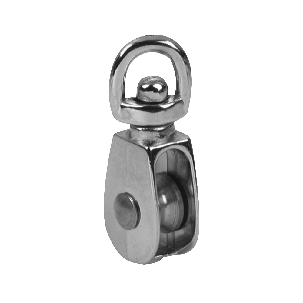 BARON 0173ZD-2 Rope Pulley, 7/16 in Rope, 55 lb Working Load, 2 in Sheave, Nickel