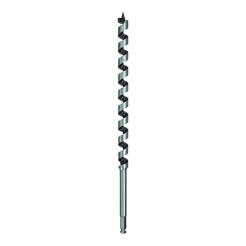 DeWALT DW1683 Auger Drill Bit, 3/4 in Dia, 17 in OAL, Hollow Center Flute, 7/16 in Dia Shank, Ball Groove Shank