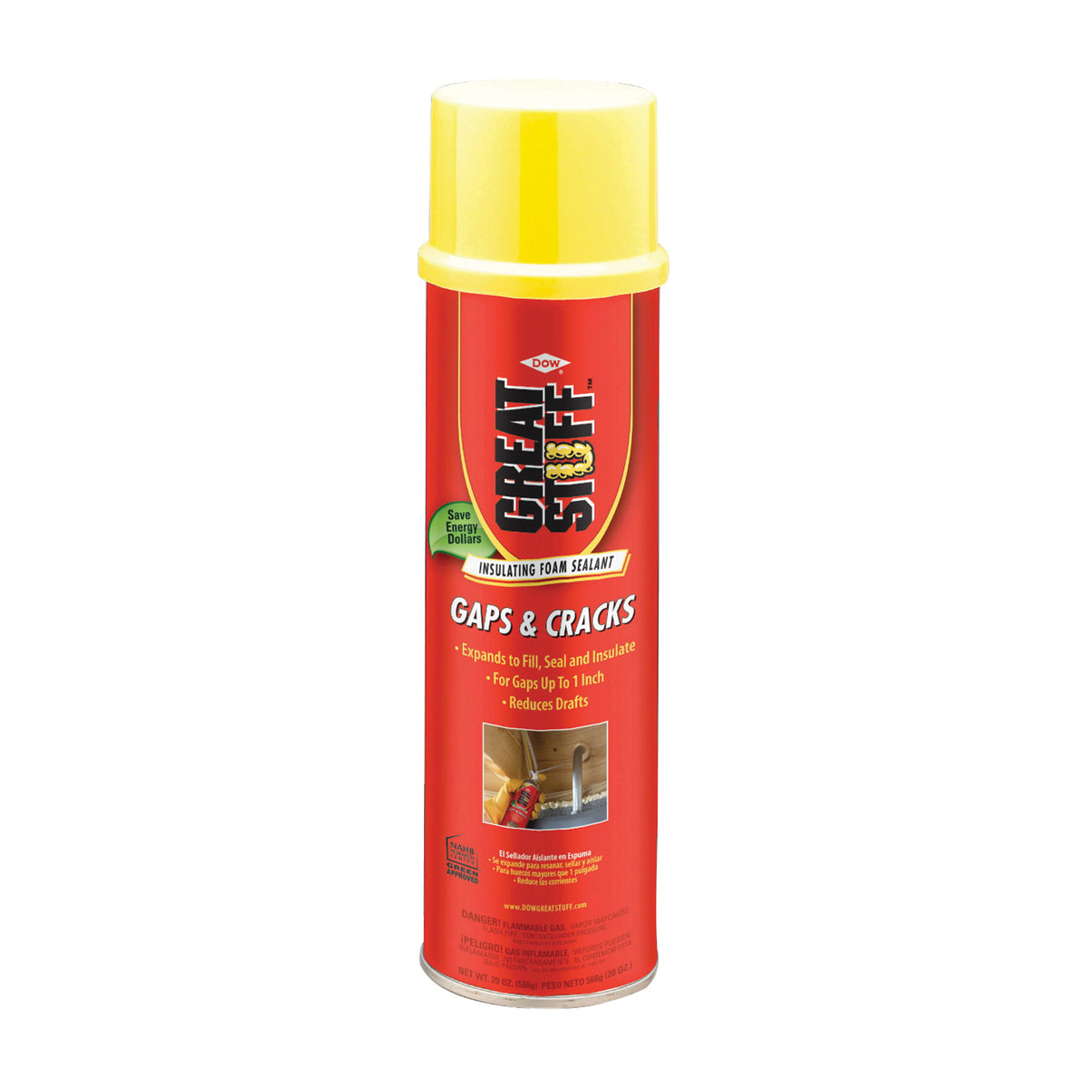 Dow 157911 Foam Sealant, Yellow, 20 oz Aerosol Can