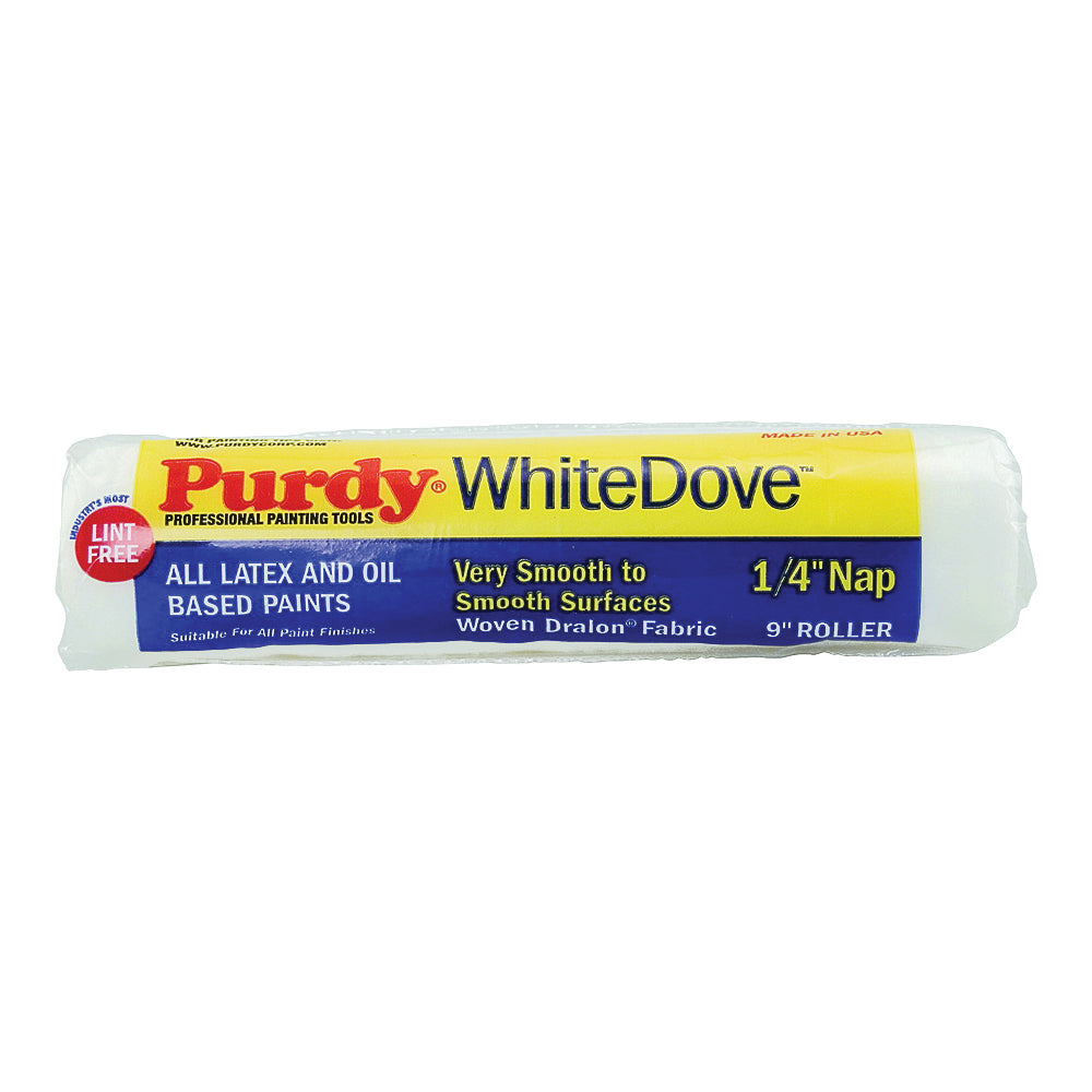 Purdy White Dove 144662091 Paint Roller Cover, 1/4 in Thick Nap, 9 in L, Dralon Fabric Cover