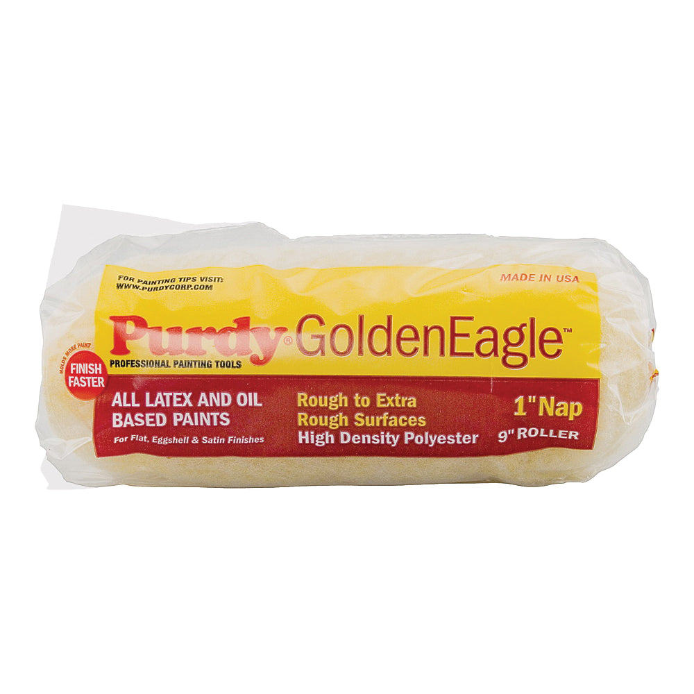 Purdy Golden Eagle 144608093 Paint Roller Cover, 1/2 in Thick Nap, 9 in L, Polyester Cover