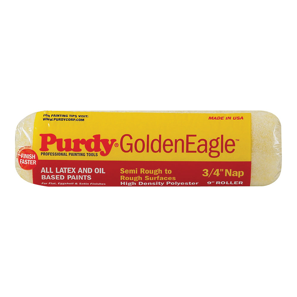 Purdy Golden Eagle 144608094 Paint Roller Cover, 3/4 in Thick Nap, 9 in L, Polyester Cover