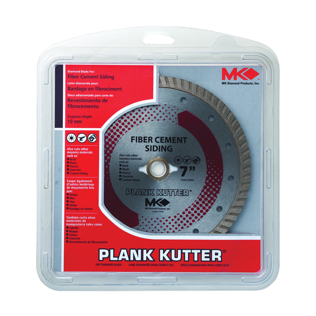 MK 156994 Circular Saw Blade, 7 in Dia, 5/8 in Arbor, Diamond Cutting Edge