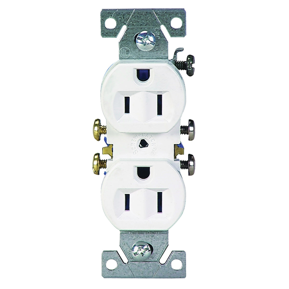 Eaton Wiring Devices C270W Duplex Receptacle, 2 -Pole, 15 A, 125 V, Push-in, Side Wiring, NEMA: 5-15R, White