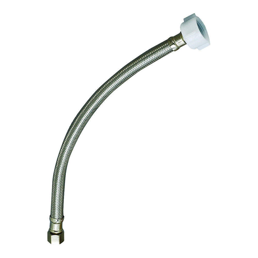 Plumb Pak EZ Series PP23814 Toilet Supply Tube, 1/2 in Inlet, Compression Inlet, 7/8 in Outlet, Ballcock Outlet, 16 in L