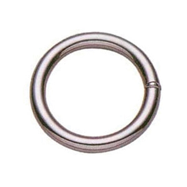 BARON Z-7-1 Welded Ring, 1 in ID Dia Ring, #7 Chain, Metal, Nickel Brass