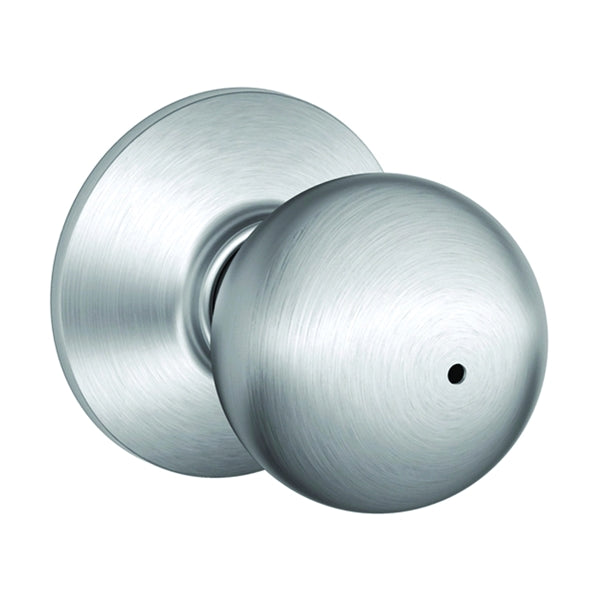 Schlage Orbit Series F40 ORB 626 Privacy Door Knob, Satin Chrome