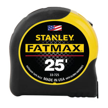 Load image into Gallery viewer, STANLEY 33-725 Classic Tape, 25 ft L Blade, 1-1/4 in W Blade, Black/Yellow Case
