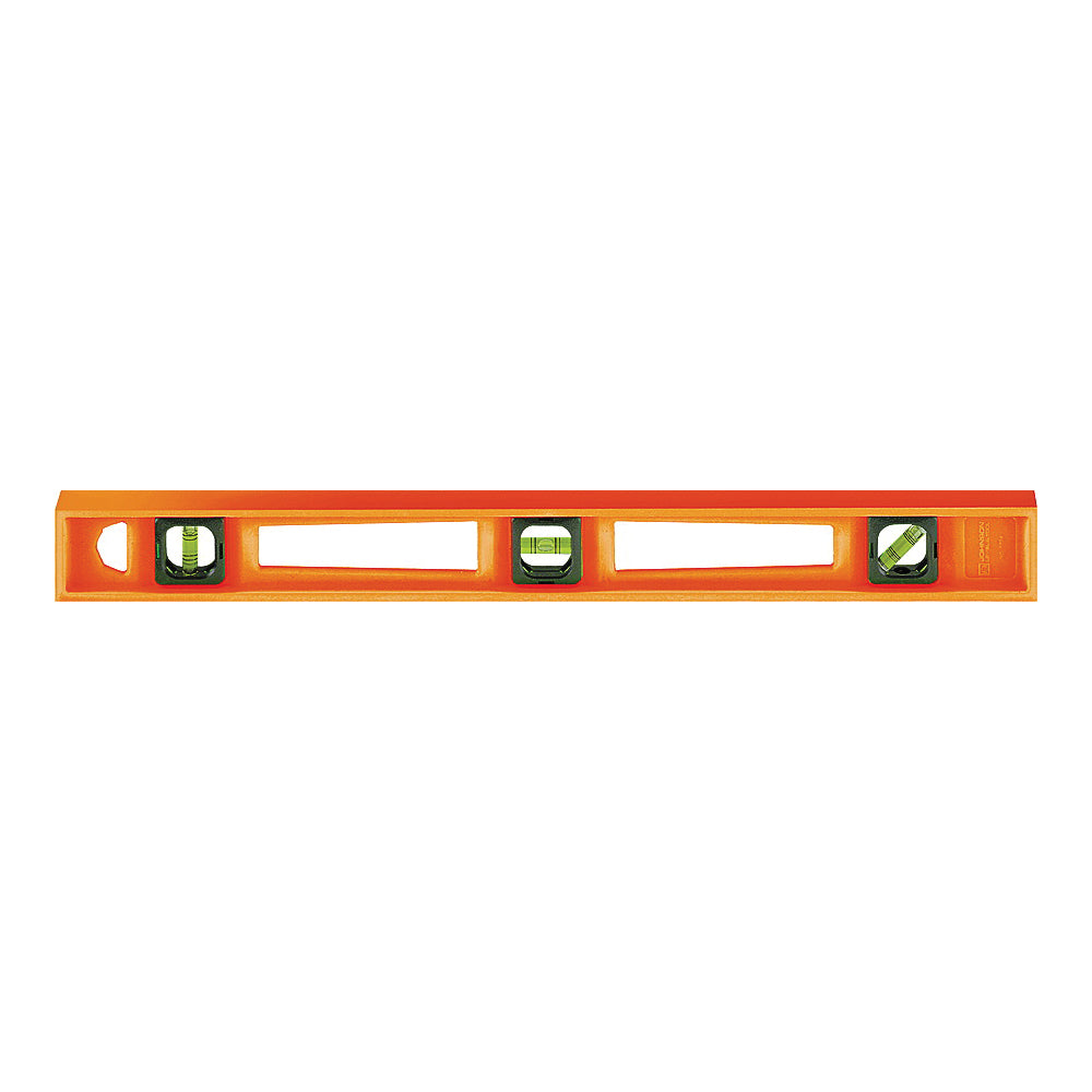 Johnson 7748-O I-Beam Level, 48 in L, 3-Vial, Non-Magnetic, Foam Mold Polystyrene, Orange