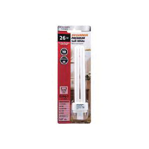 Sylvania 20941 Compact Fluorescent Bulb, 26 W, T4 Lamp, G24Q-3 Lamp Base, 1710 Lumens, 2700 K Color Temp