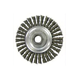 Weiler 36018 Wire Wheel Brush, 4 in Dia, 5/8-11 Arbor/Shank, Steel Bristle