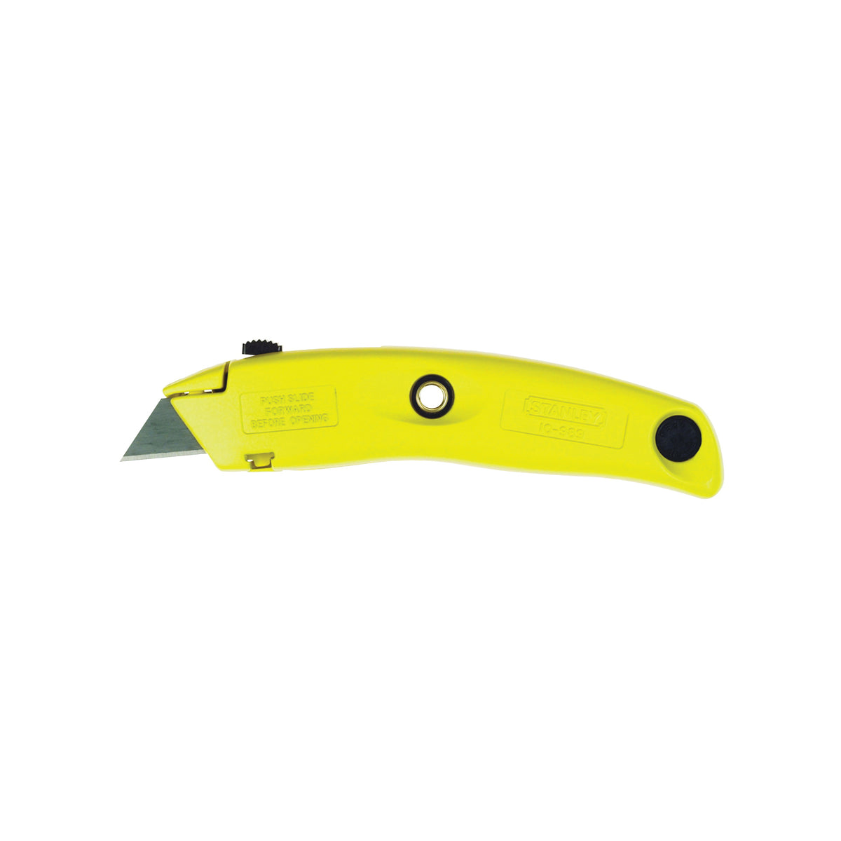 STANLEY 10-989 Utility Knife, 2-7/16 in L Blade, 3 in W Blade, HCS Blade, Contour-Grip Handle, Yellow Handle