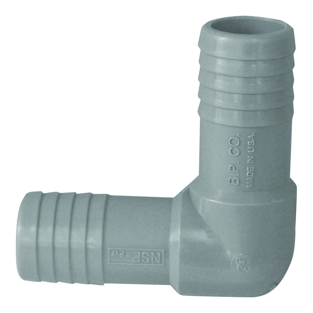 GENOVA 350715 Elbow, 90 deg Angle, 1-1/2 in, Insert, Polypropylene/PVC