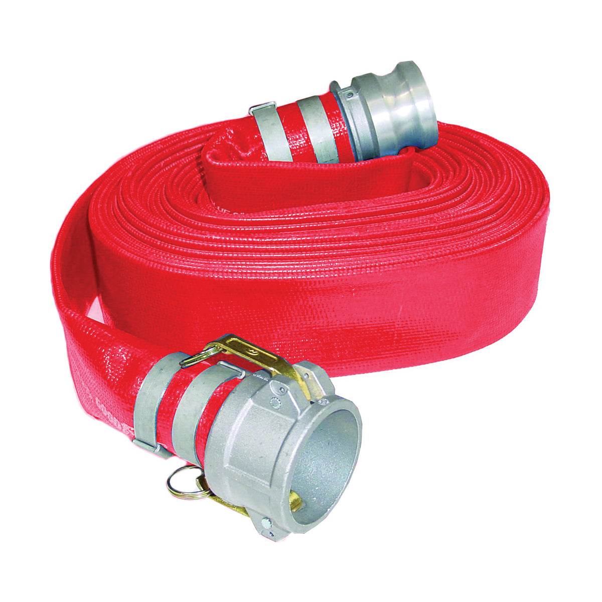 ABBOTT RUBBER 1152-2000-50-CE Water Discharge Hose, 50 ft L, Camlock Female x Male, PVC, Red