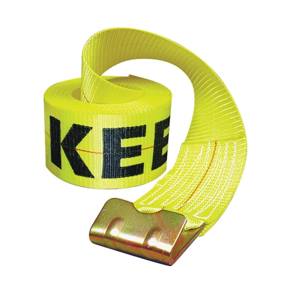 KEEPER 04926 Winch Strap, 4 in W, 30 ft L, Polyester, Yellow