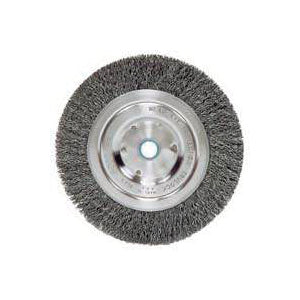 Weiler 36063 Wire Wheel Brush, 5 in Dia, 5/8 to 1/2 in Arbor/Shank, 0.014 in Dia Bristle, Carbon Steel Bristle