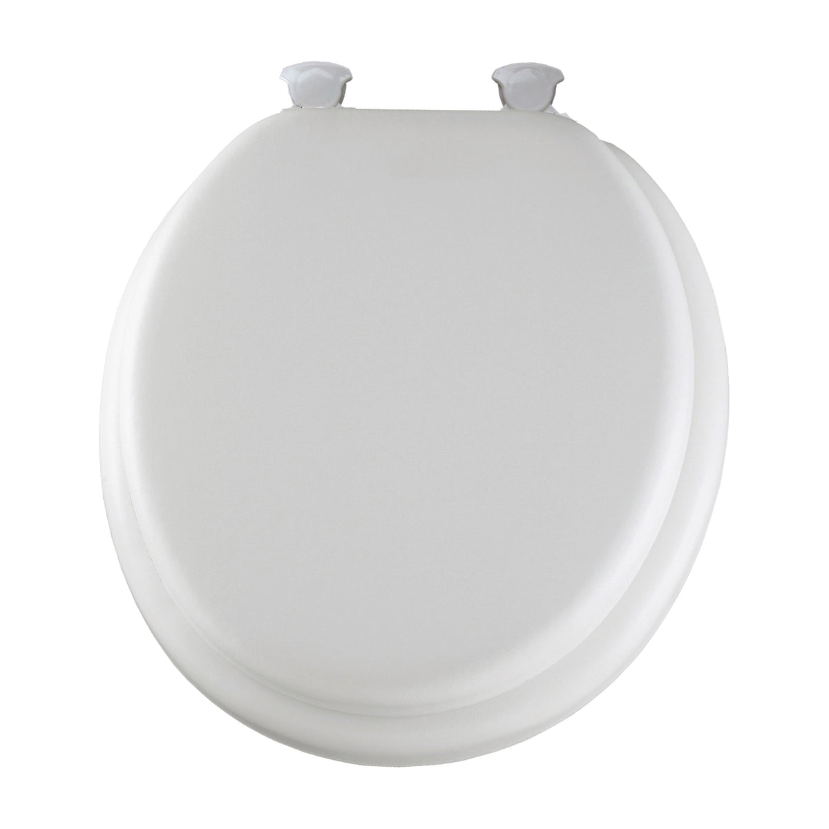Mayfair 15EC-000 Toilet Seat, Round, Foam/Vinyl/Wood, White, Twist Hinge