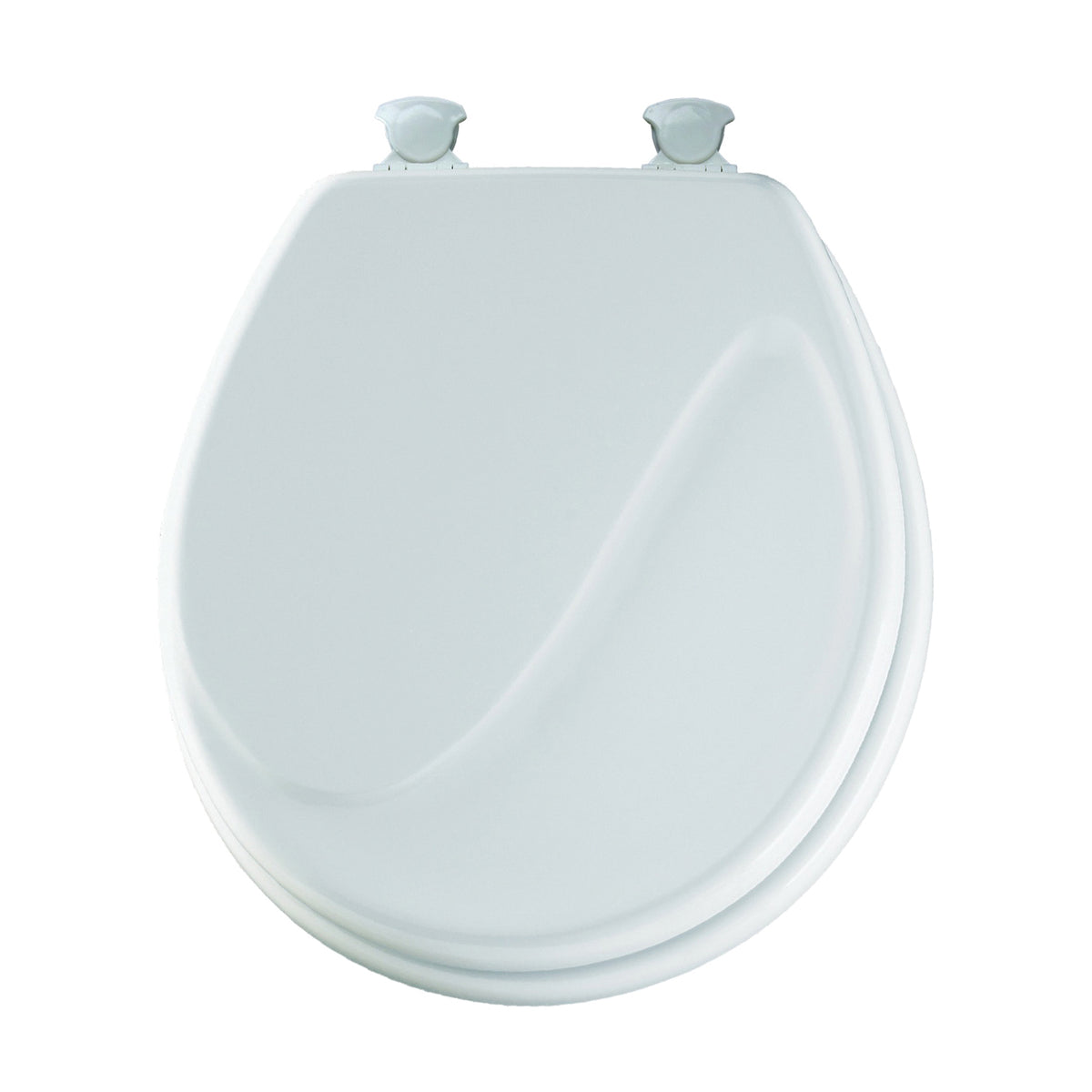 Mayfair Traditional Series 24EC-000 Toilet Seat, Round, Molded Wood, White, Twist Hinge