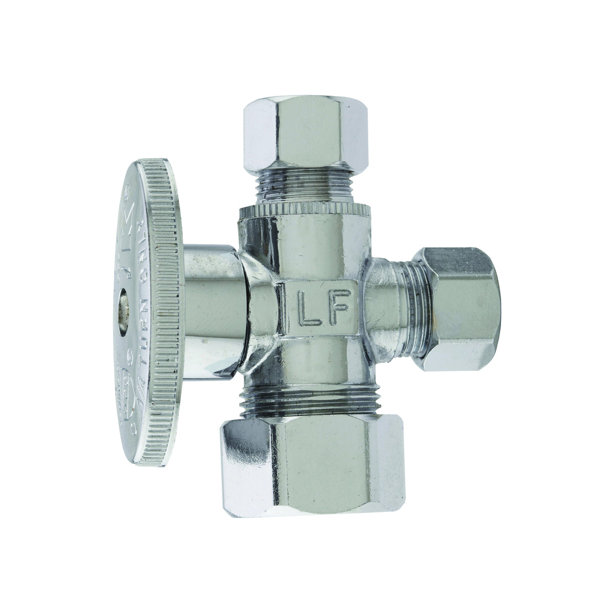 Plumb Pak PP20115LF Stop Valve, 5/8 x 3/8 x 3/8 in Connection, Compression, 400 psi Pressure, Brass Body