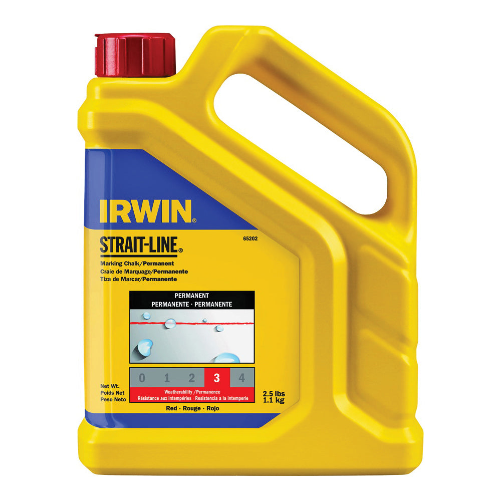 IRWIN 65202 Marking Chalk Refill, Red, Permanent