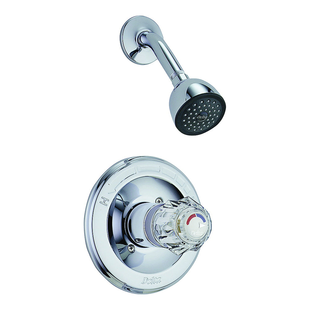 Peerless 1324 Shower Faucet, 2 gpm, 2-5/8 in Showerhead, Brass, Chrome Plated, Knob Handle, 1-Handle