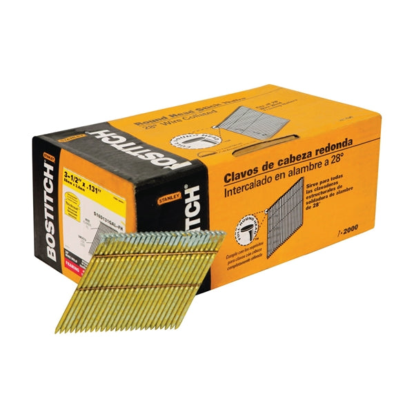 Bostitch S16D131GAL-FH Framing Nail, 3-1/2 in L, Thickcoat, Full Round Head, Smooth Shank