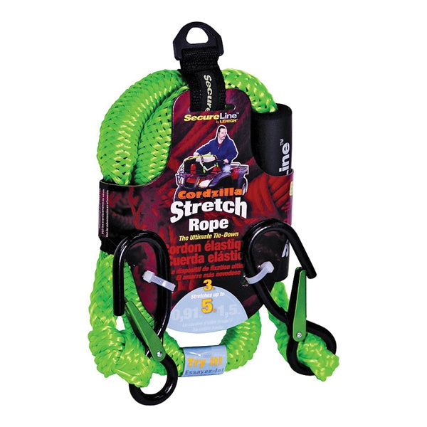 Wellington CZB3 Stretch Rope, 8 mm Dia, 3 ft L, Polypropylene, Green