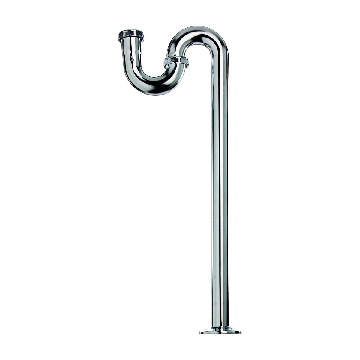 Plumb Pak PP20255 S-Trap with Flange, 1-1/4 in, Flange, Brass, Polished Chrome