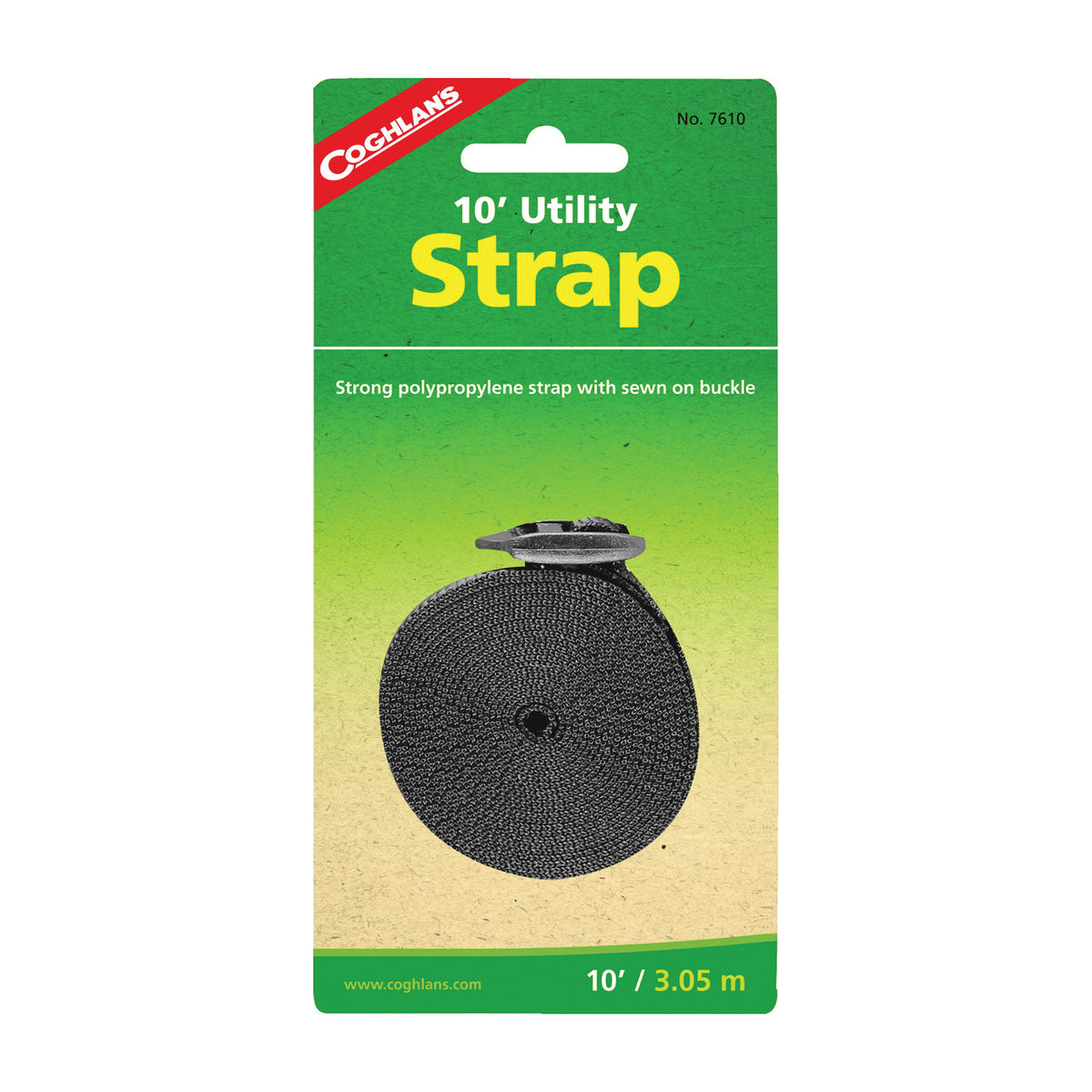 COGHLAN'S 7610 Utility Strap, 1 in W, 10 ft L, Polypropylene