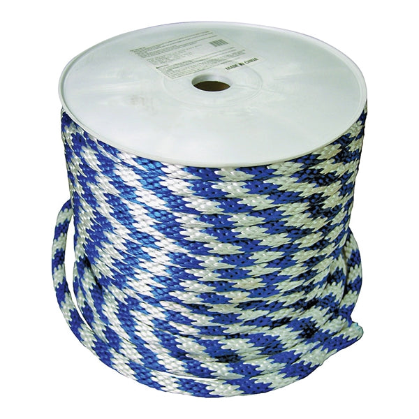 Wellington 46406 Derby Rope, 5/8 in Dia, 200 ft L, 450 lb Working Load, Polypropylene, Royal Blue/White