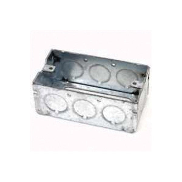 RACO 653 Handy Box, 1 -Gang, 8 -Knockout, 1/2 in Knockout, Galvanized Steel, Gray