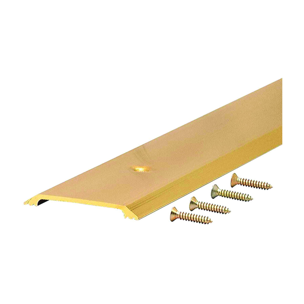 M-D 09613 Saddle Threshold, 36 in L, 2-1/2 in W, Aluminum, Bright Gold