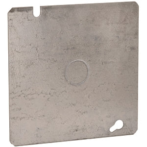 RACO 833 Electrical Box Cover, 4-11/16 in L, 4-11/16 in W, Square, Galvanized Steel, Gray