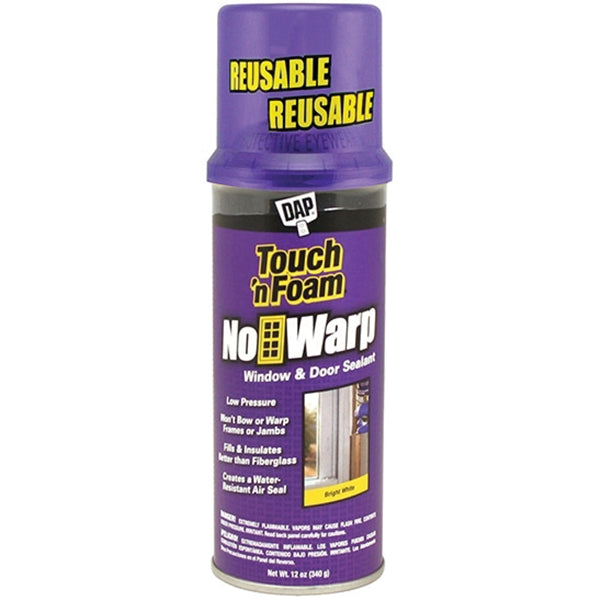 Touch &#39;n Foam No Warp 7565004000 Window and Door Sealant, White, 12 oz