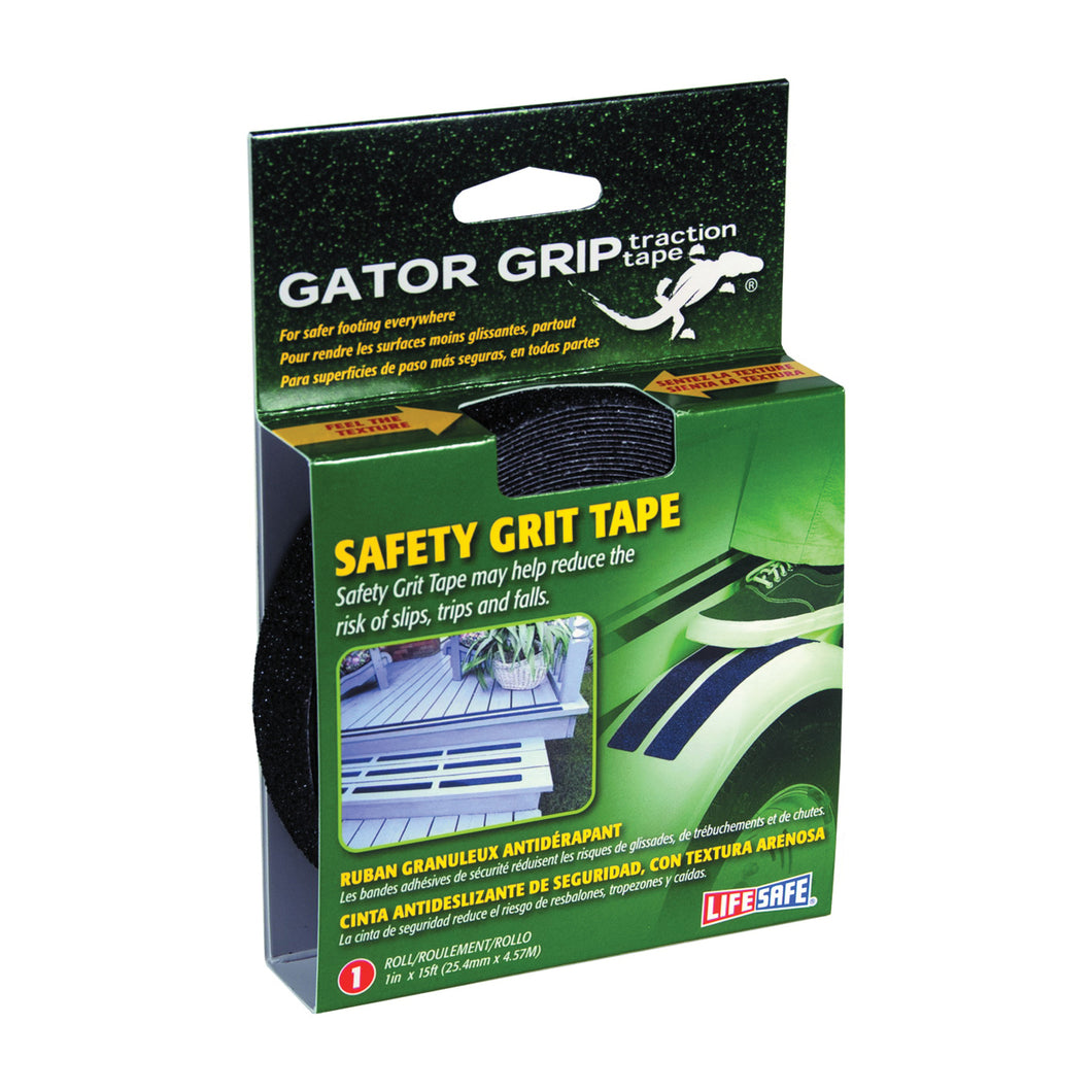 INCOM Gator Grip RE3950 Safety Grit Tape, 15 ft L, 1 in W, PVC Backing, Black