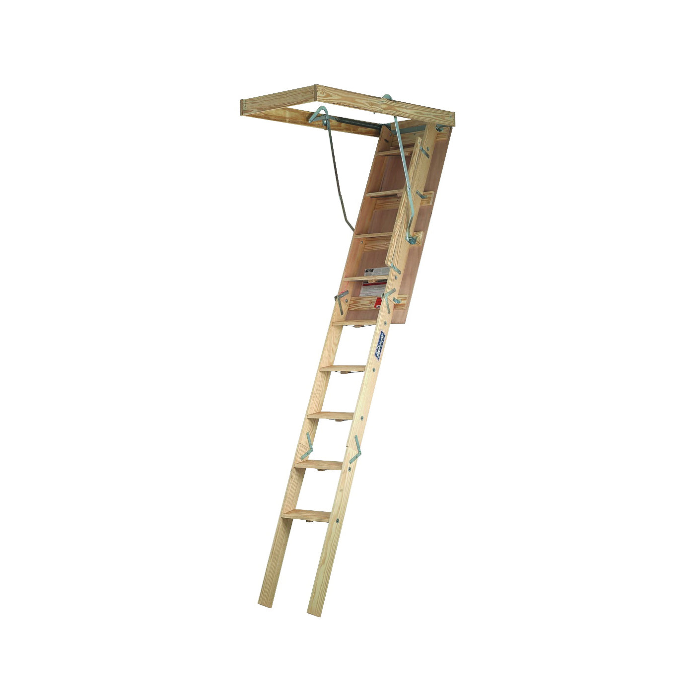 Louisville Premium Series FTS224P Fire-Treated Attic Ladder, 7 ft 8 in to 9 ft H Ceiling, 22-1/2 x 54 in Ceiling Opening