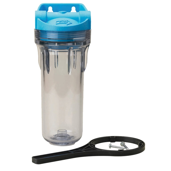 Pentair OMNIFilter Series WH5-S-S06 Filter Housing, 10 gpm, Polypropylene/Styrene Acrylonitrile, Clear Blue