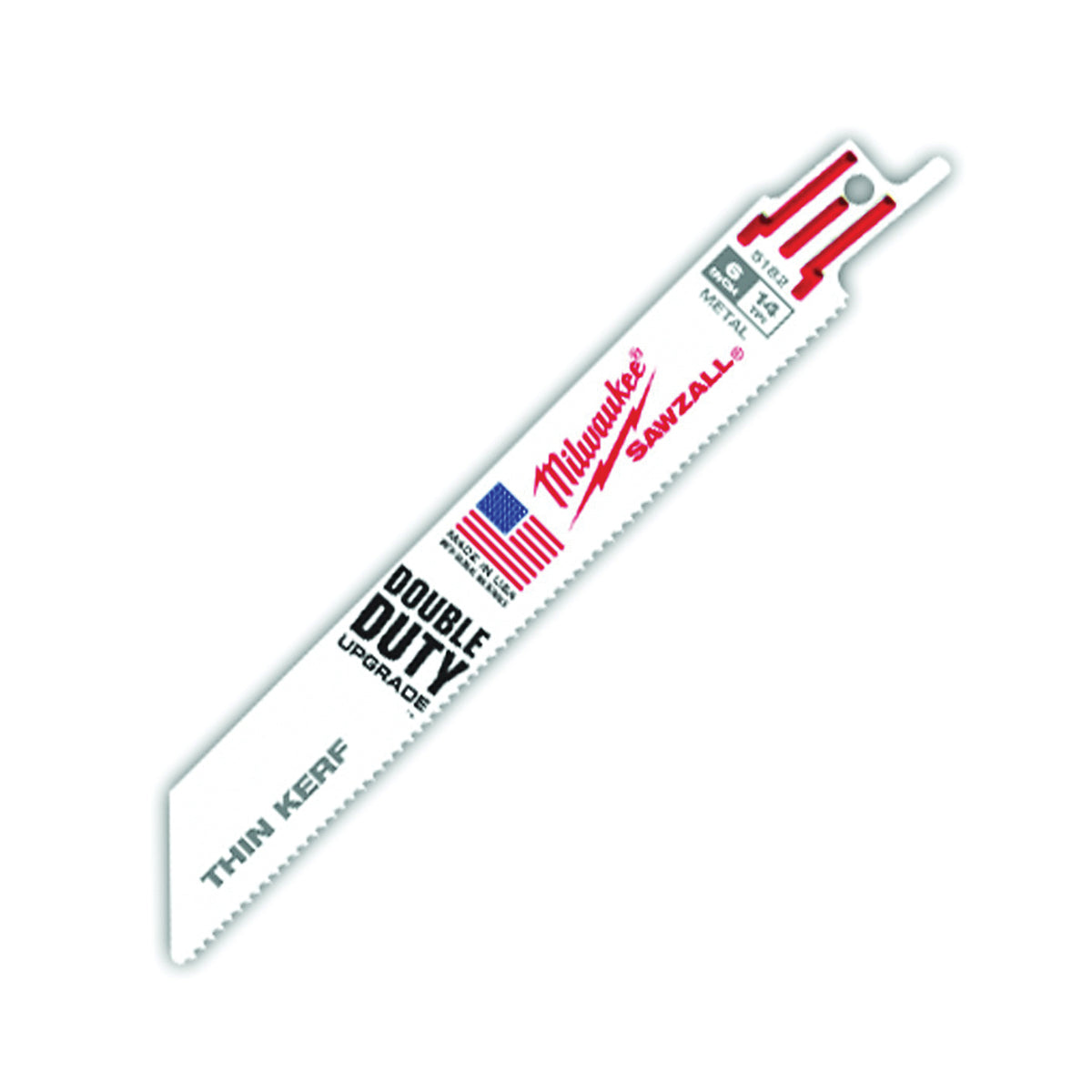 Milwaukee 48-00-5184 Reciprocating Saw Blade, 3/4 in W, 6 in L, 18 TPI