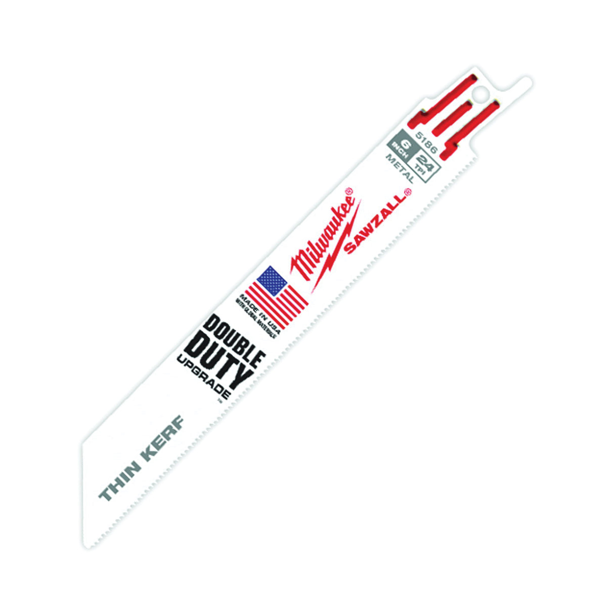 Milwaukee 48-00-5186 Reciprocating Saw Blade, 3/4 in W, 6 in L, 24 TPI