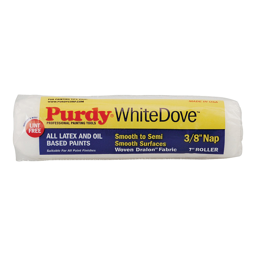 Purdy White Dove 670072 Paint Roller Cover, 3/8 in Thick Nap, 7 in L, Woven Dralon Fabric Cover