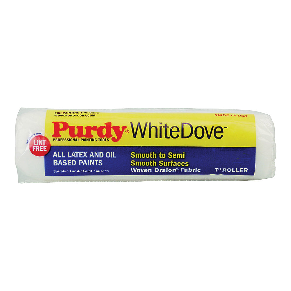 Purdy White Dove 670073 Paint Roller Cover, 1/2 in Thick Nap, 7 in L, Dralon Fabric Cover