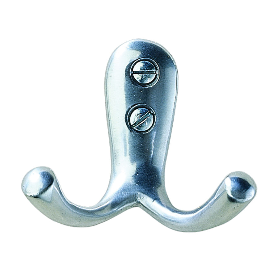 iDESIGN 95110 Robe Hook, 2-Hook, Aluminum, Brushed Nickel