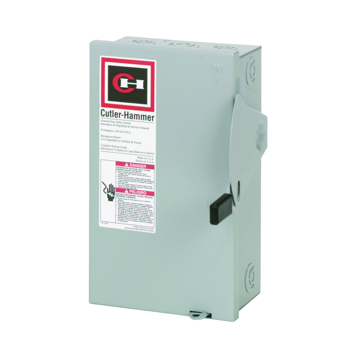Cutler-Hammer DG221NGB Safety Switch, 2 -Pole, 30 A, 240 V