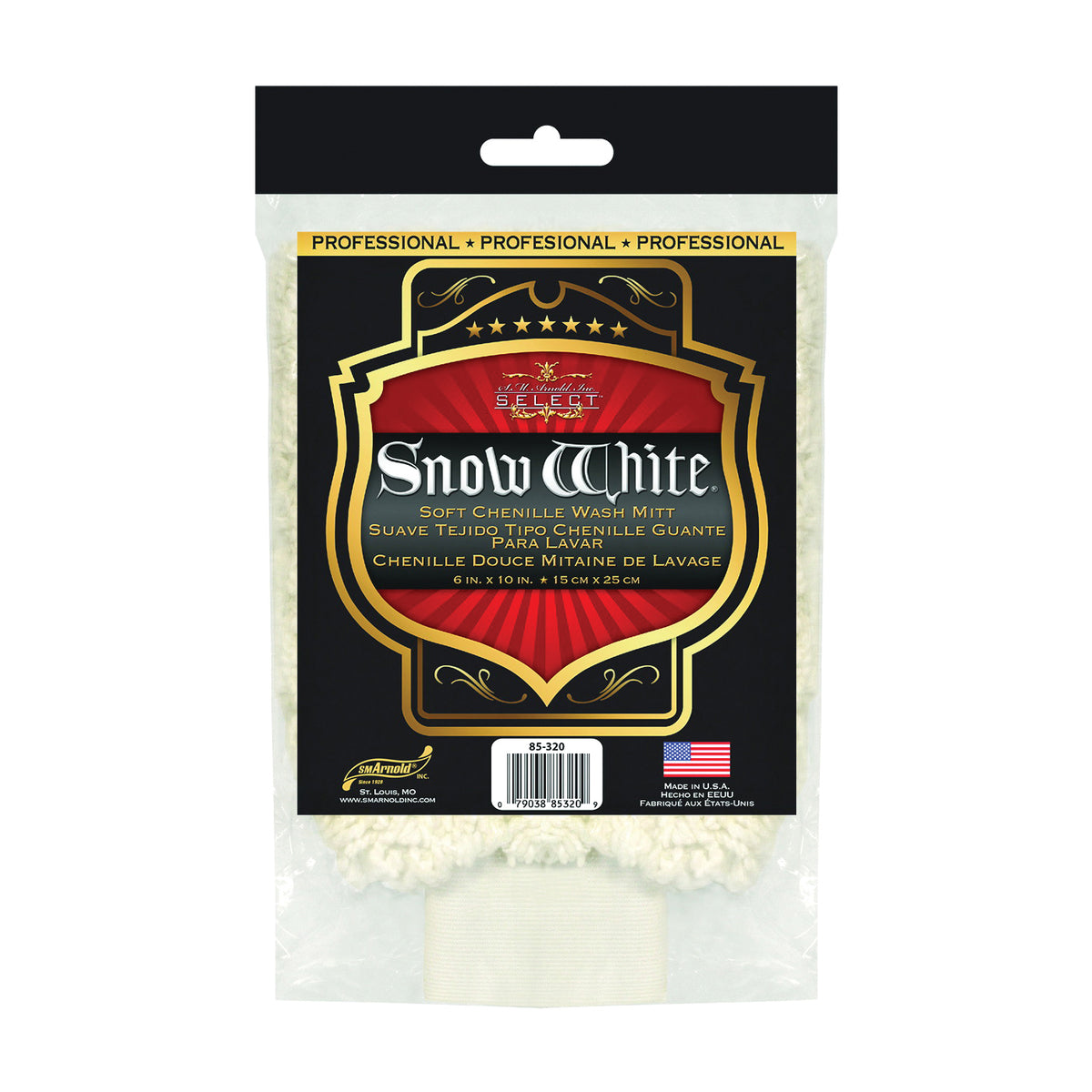 Snow White 85-320 Wash Mitt, Cotton Chenille