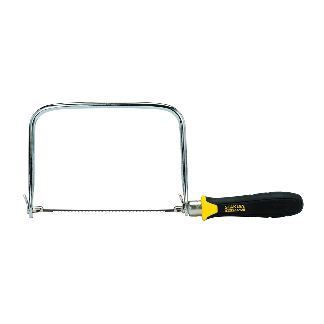 FATMAX 15-104 Coping Saw, 6-1/2 in L Blade, 15 TPI, HCS Blade, Cushion-Grip Handle, Plastic/Rubber Handle