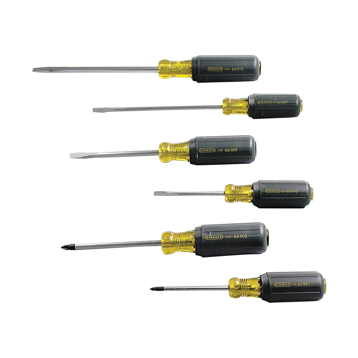 STANLEY 66-565 Screwdriver Set, Steel, Black Oxide/Chrome, Black