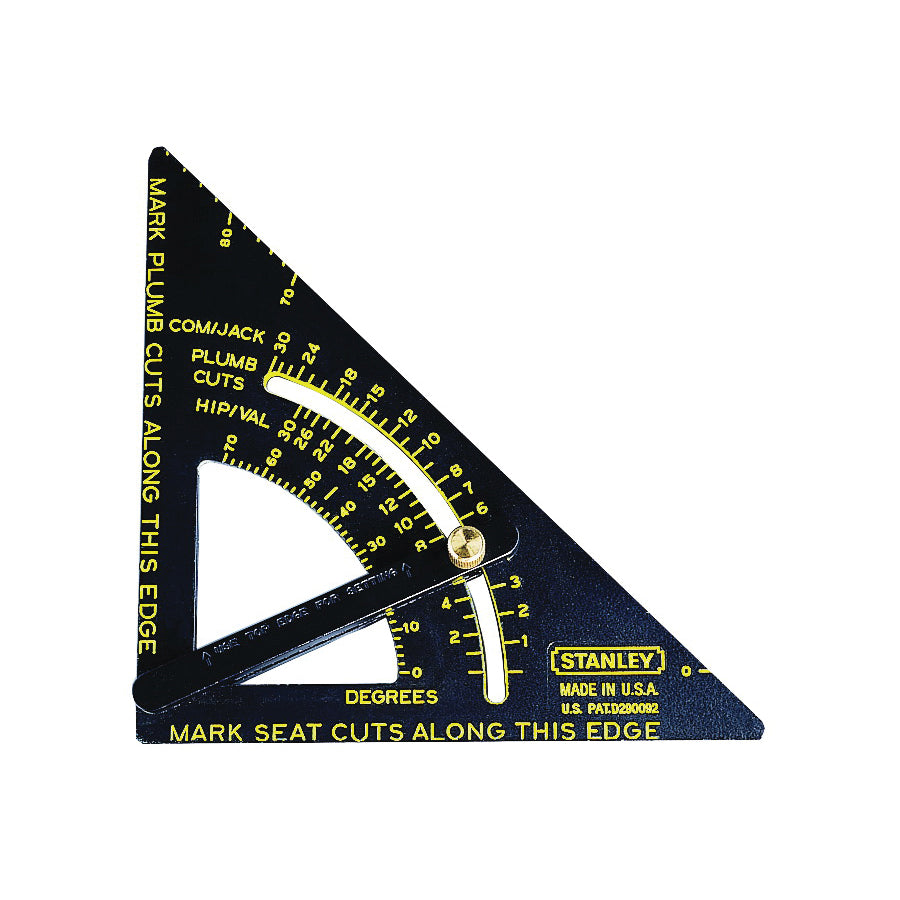 STANLEY Quick Square Series 46-053 Layout Tool, SAE Graduation, Aluminum, 6-3/4 in L