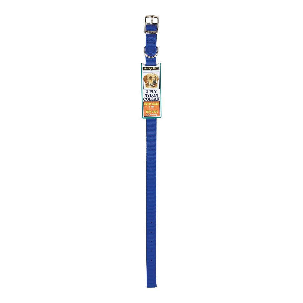 PETMATE 15408 Adjustable Dog Collar, M Neck, 14 in L Collar, 5/8 in W Collar, Nylon, Blue