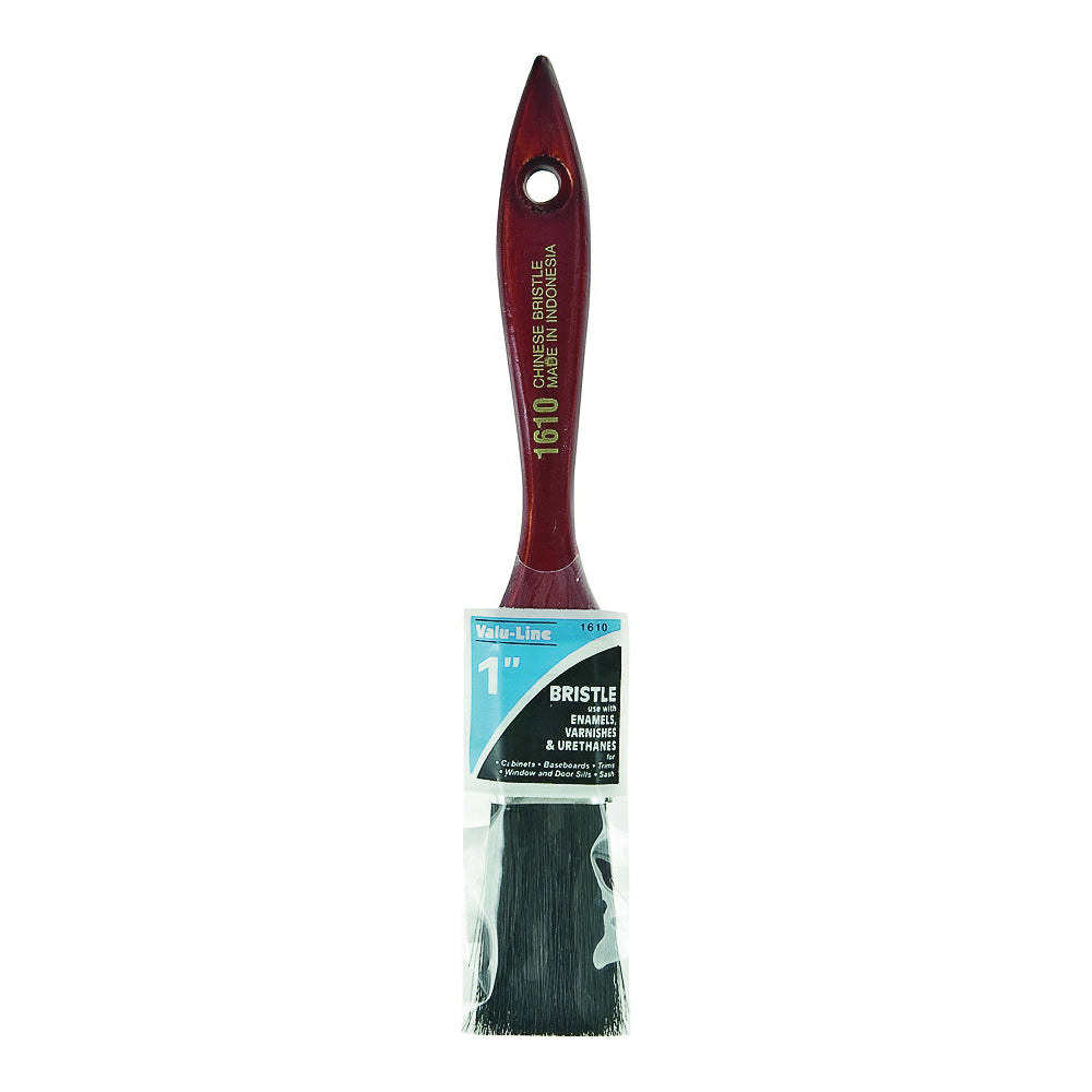 Linzer 1610-1 Varnish/Wall Brush, 1 in W, 2 in L Bristle, China Bristle, Varnish Handle